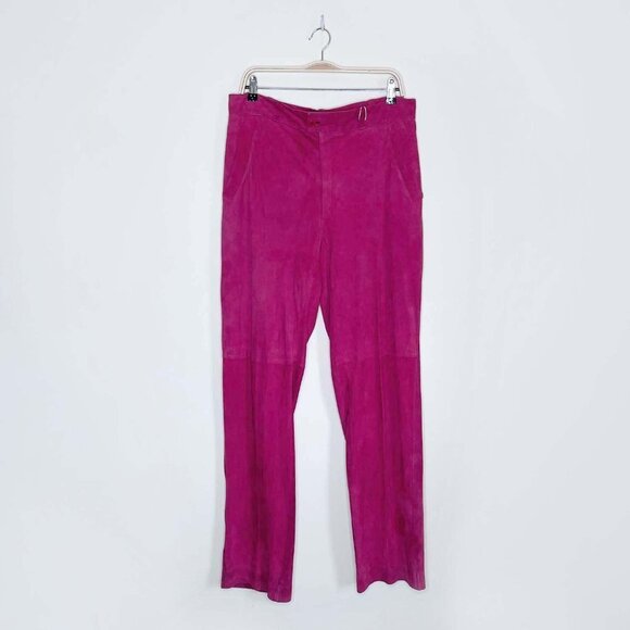 vintage 80s gianni versace pink suede pants - size 34 - Picture 1 of 9
